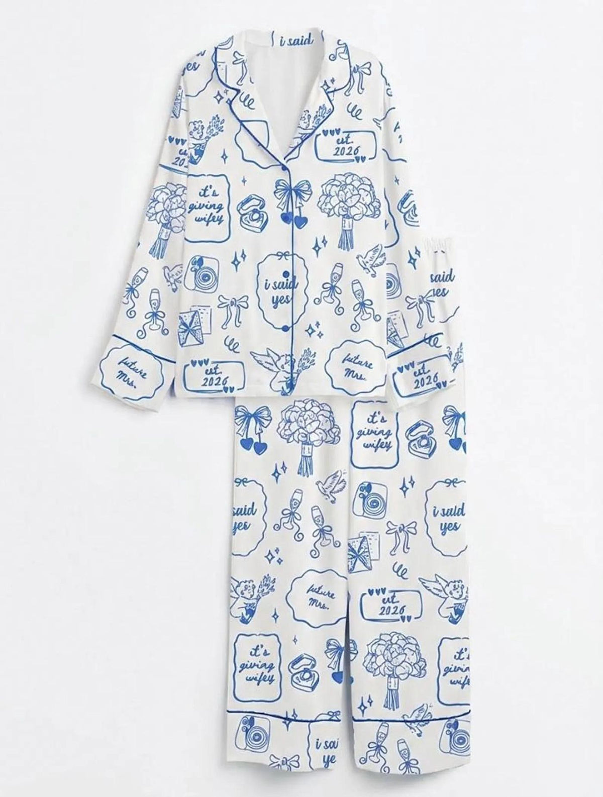 2026 Future Mrs Pajamas Satin PJ Set Engagement Gift