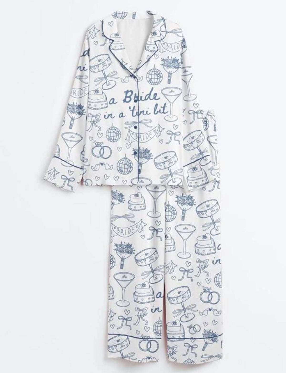 Bachelorette Pajamas Set: Bride Pjs for Bridal Party Martini Disco Pyjamas - Perfect Bachelorette Gift