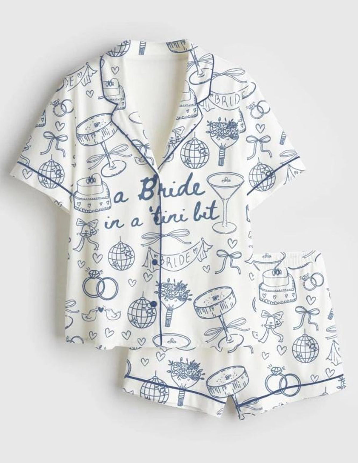 Bachelorette Pajamas Set: Bride Pjs for Bridal Party Martini Disco Pyjamas - Perfect Bachelorette Gift