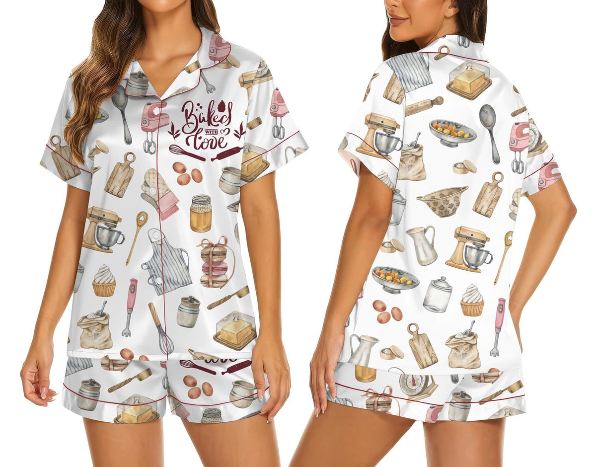 Baking Pajama Set for Women - Chef Sleepwear for Baker Gift