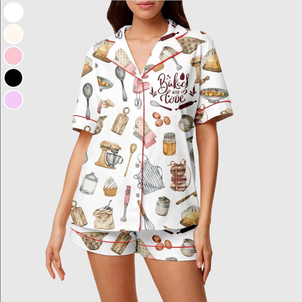 Baking Pajama Set for Women - Chef Sleepwear for Baker Gift