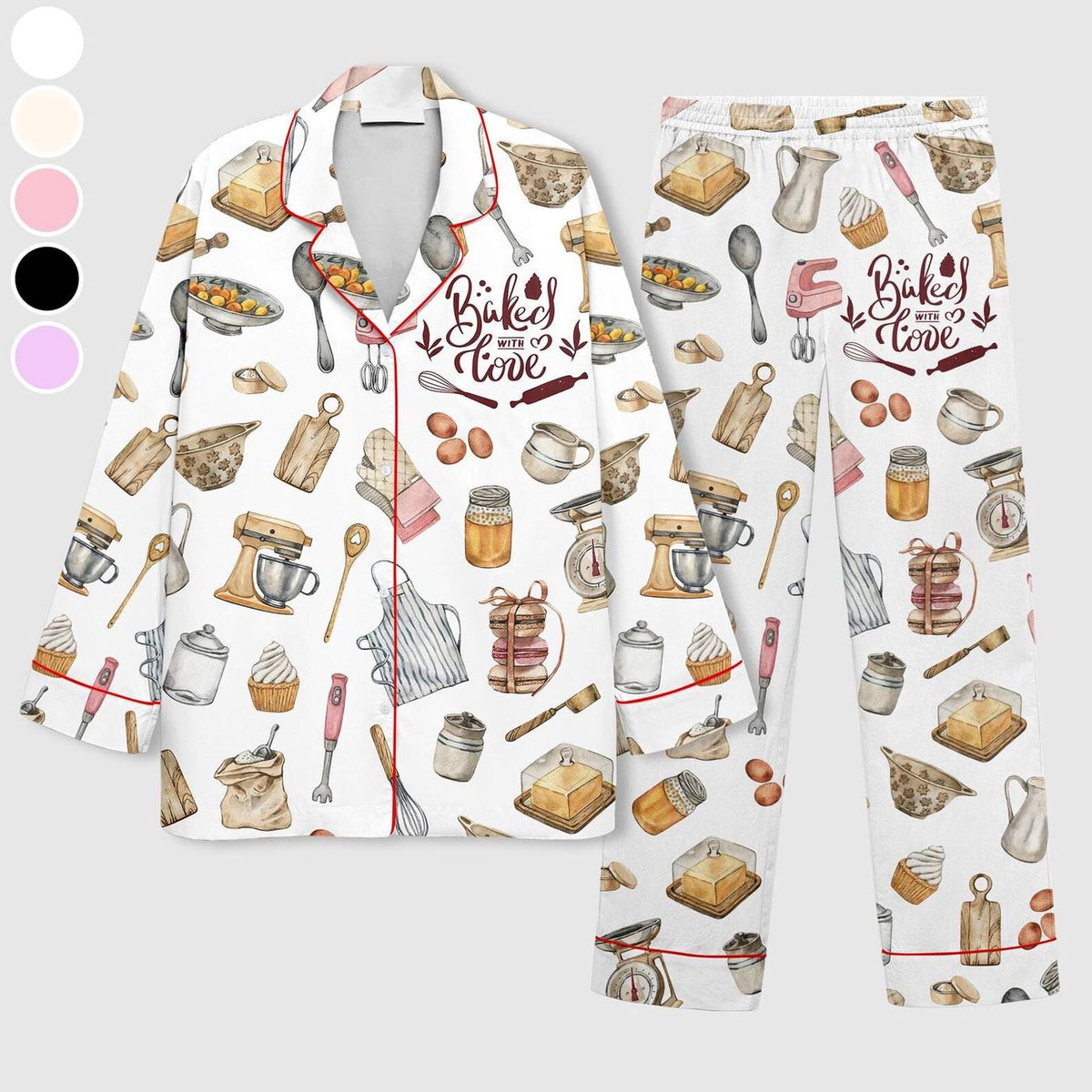 Baking Pajama Set for Women - Chef Sleepwear for Baker Gift