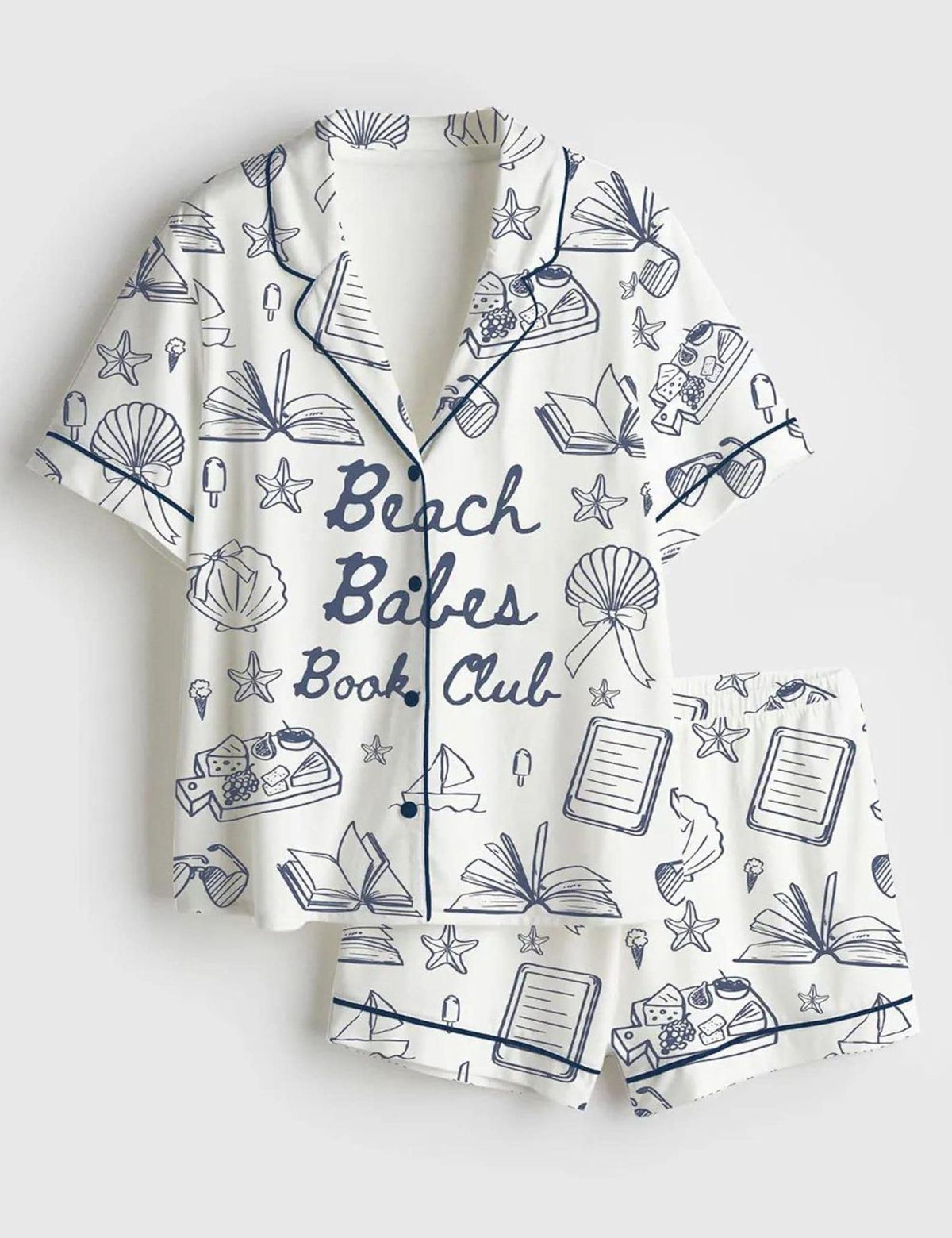 Beach Book Club Pajamas Women Coastal Reader Summer Sleepwear