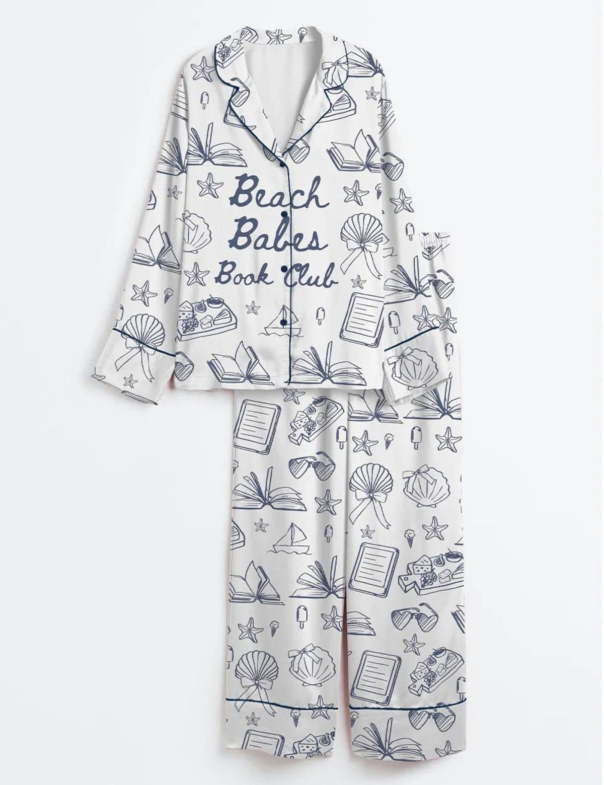 Beach Book Club Pajamas Women Coastal Reader Summer Sleepwear