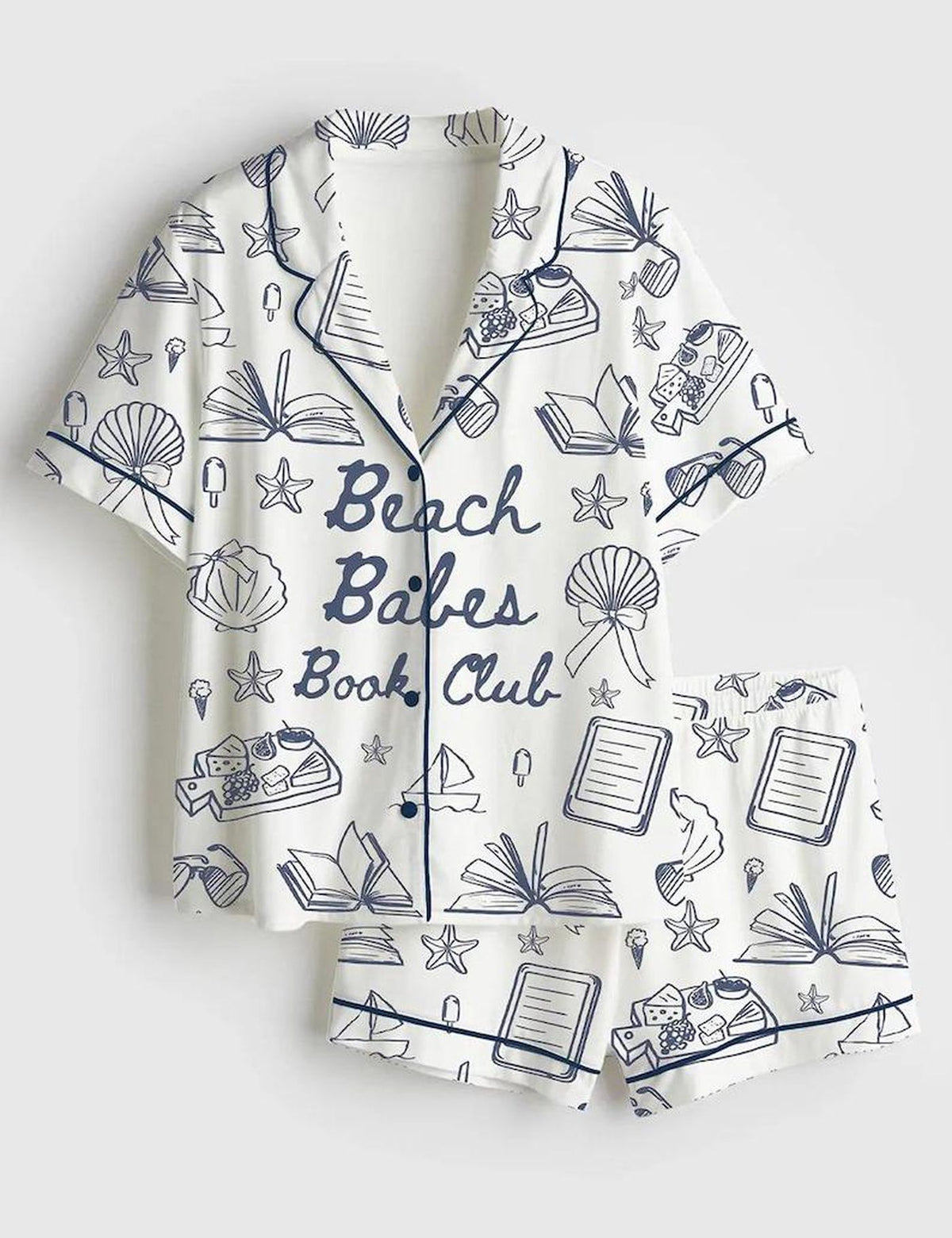 Beach Book Club Pajamas Women Coastal Reader Summer Sleepwear