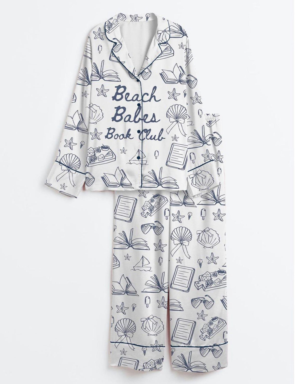 Beach Book Club Pajamas Women Coastal Reader Summer Sleepwear