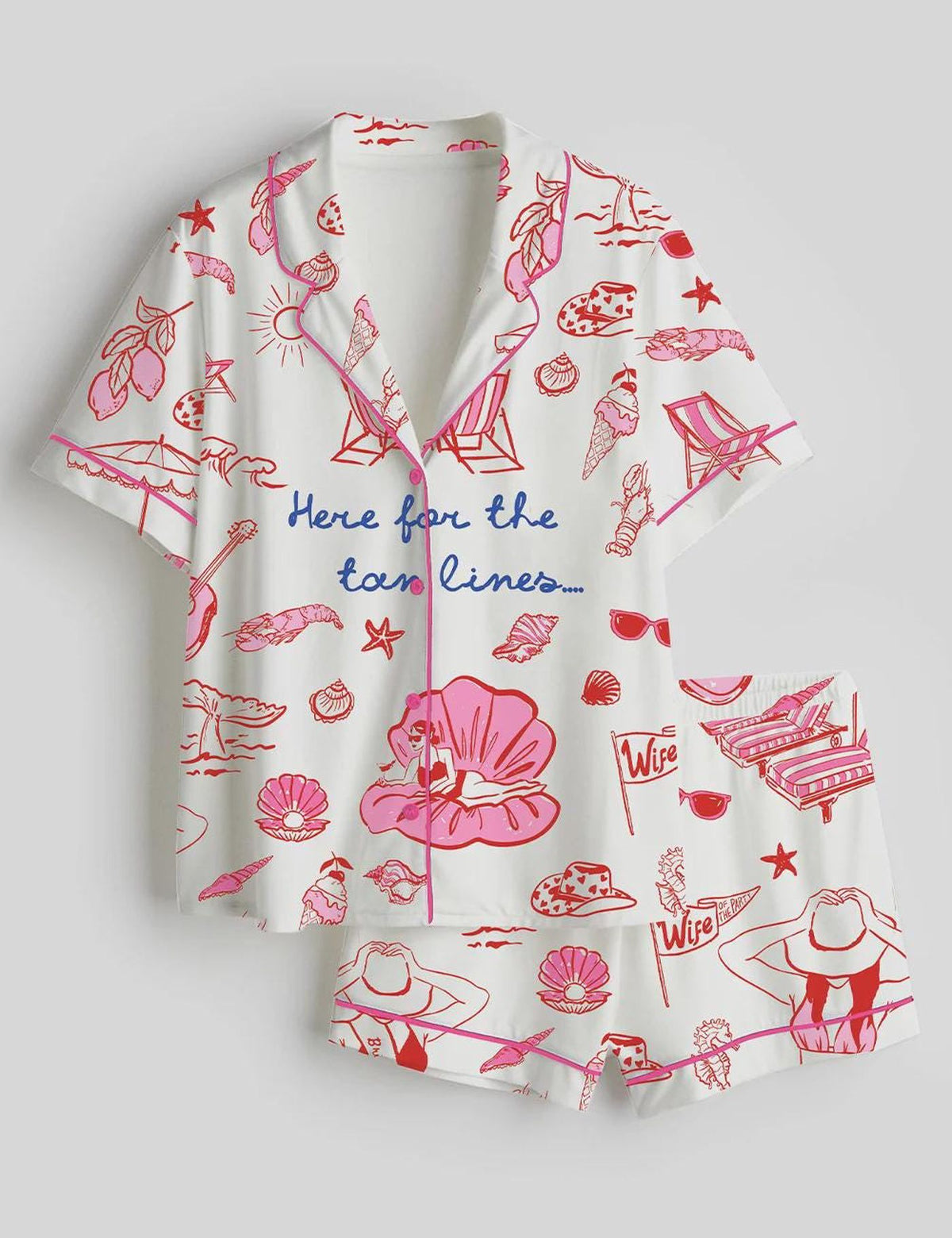 Beach Bride Pajamas: Bachelorette Party & Honeymoon Summer Sleepwear Set