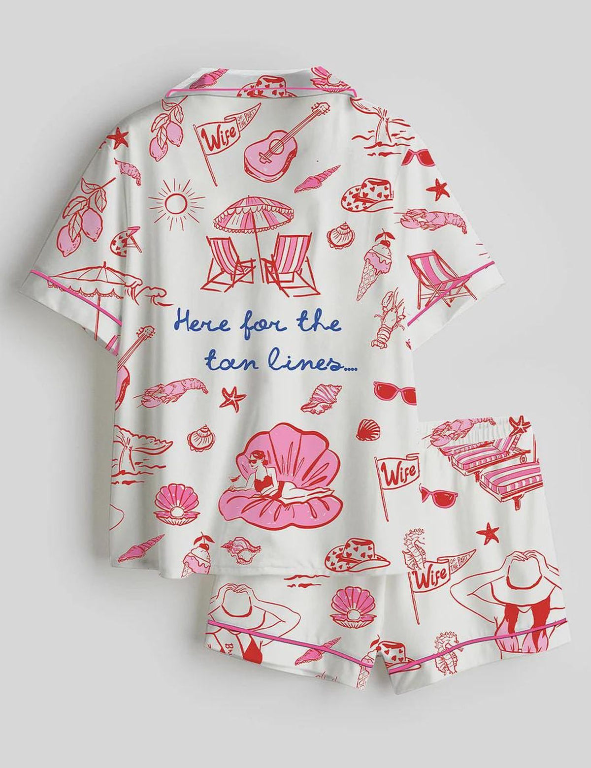 Beach Bride Pajamas: Bachelorette Party & Honeymoon Summer Sleepwear Set