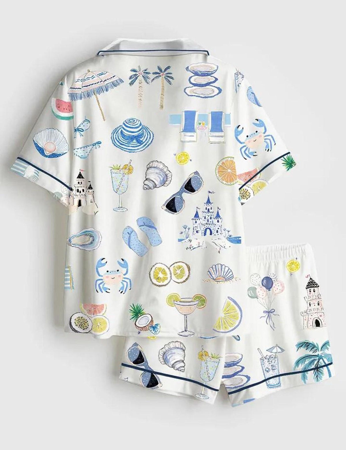 Beach Pajama Set Women Coastal Summer Sleepwear Resort Gift
