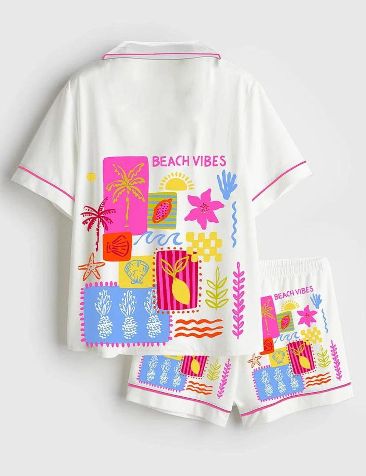 Beach Vibes Women s Tropical Pajama Set Resort Sleepwear