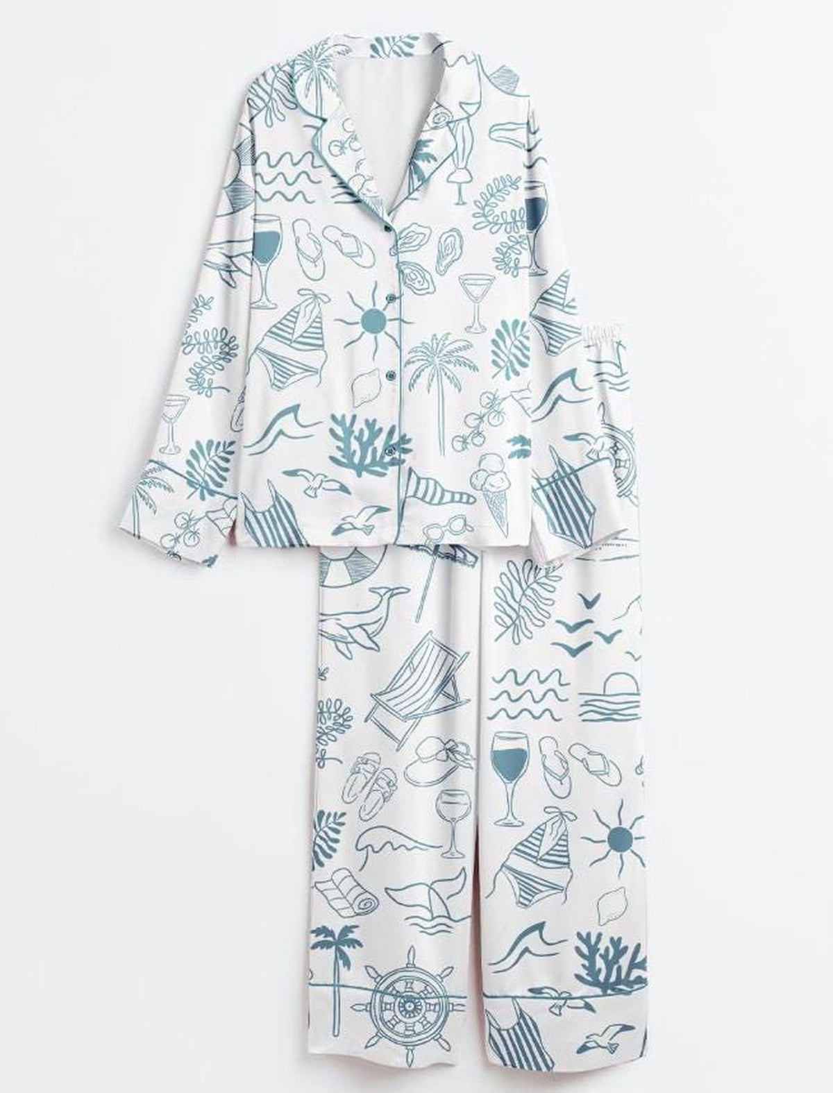 Beach Print Loungewear: Tropical Vacation Outfit Gift for Her - Perfect Summer Sleepwear & Bridesmaid Beach Trip Attire