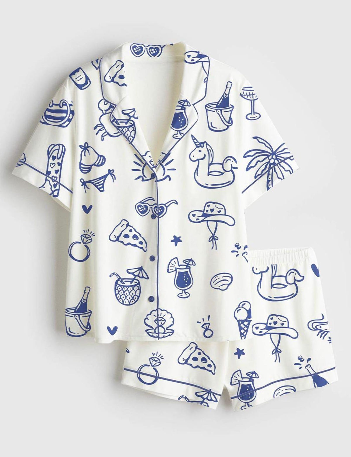 Beach Vacation Women Pajama Set Tropical Holiday Sleepwear