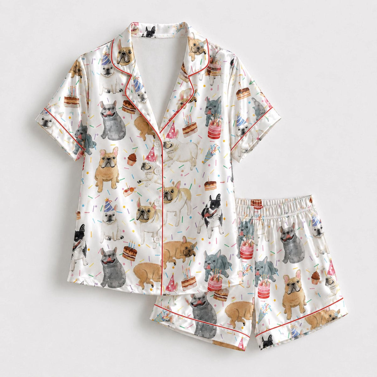 Cozy Dog Cake Birthday Party Pajama Set for Celebrations