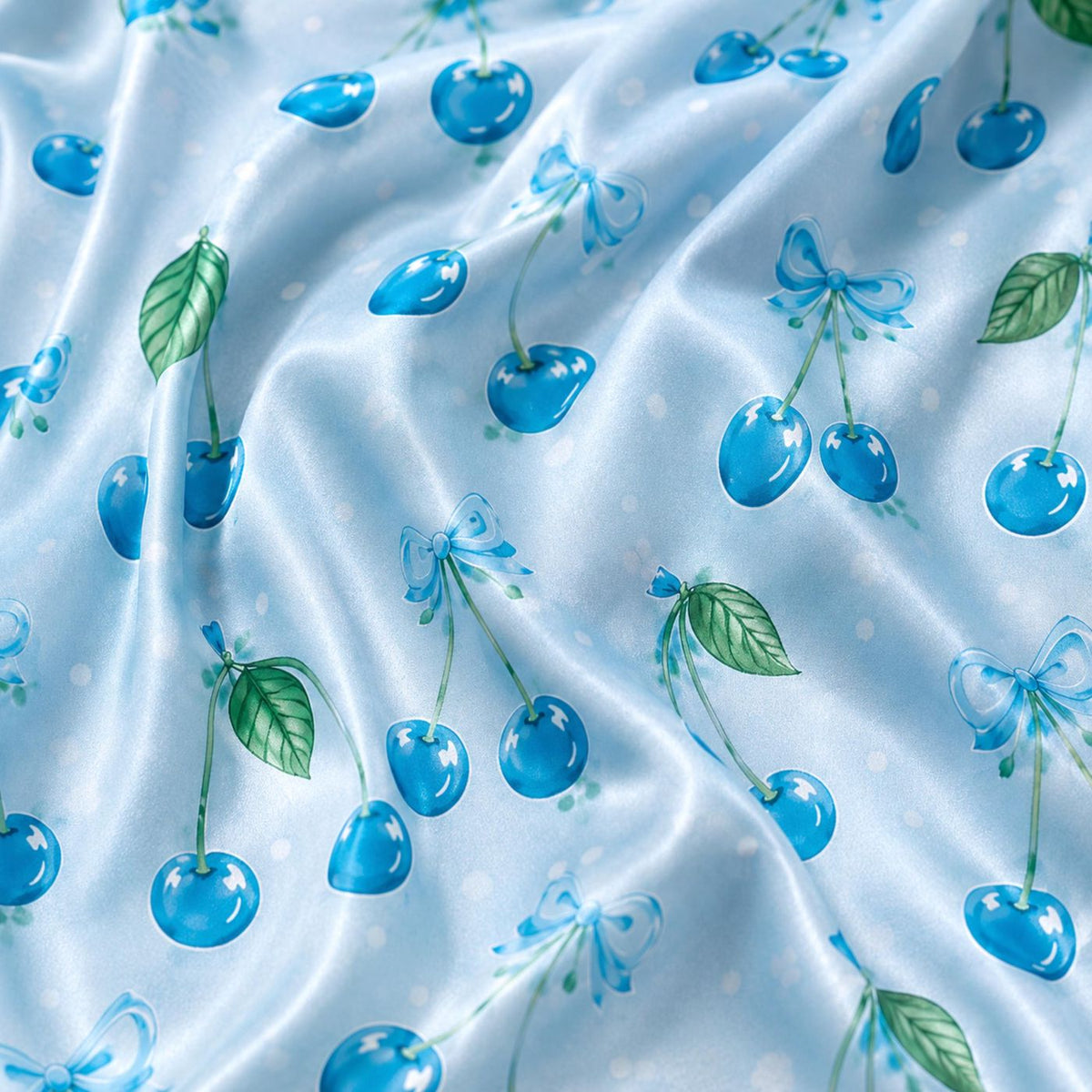 Blueberry Satin Pajama Set: Cozy Sleepwear with Fresh Berry Pattern