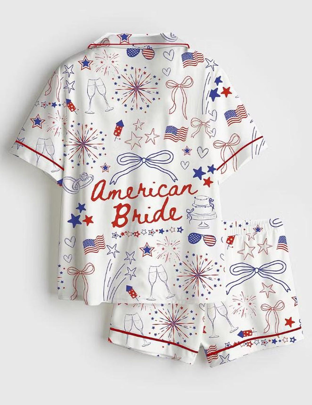 American Bride Bridal Pajama Set: 4th of July Wedding Gift & Outfit