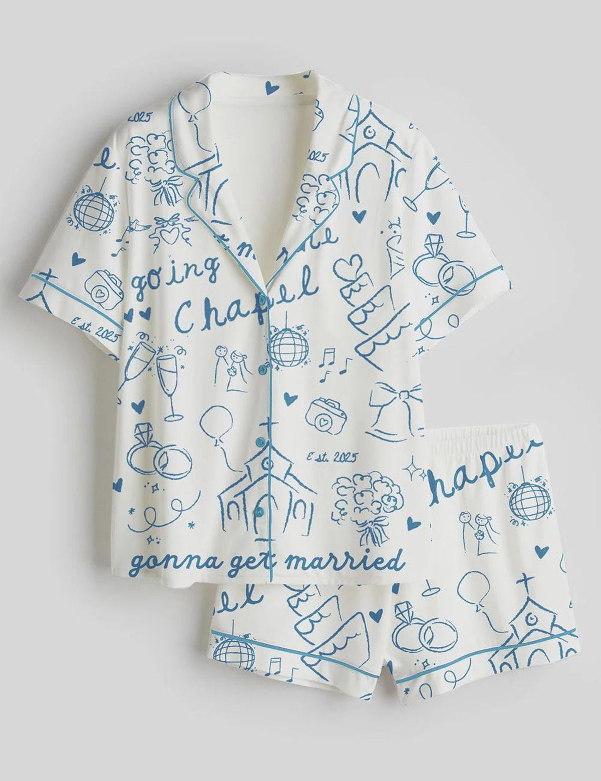 Bride to Be Bridal Pajama Set for Women - Satin Wedding Bachelorette PJs Long or Short Sleeve
