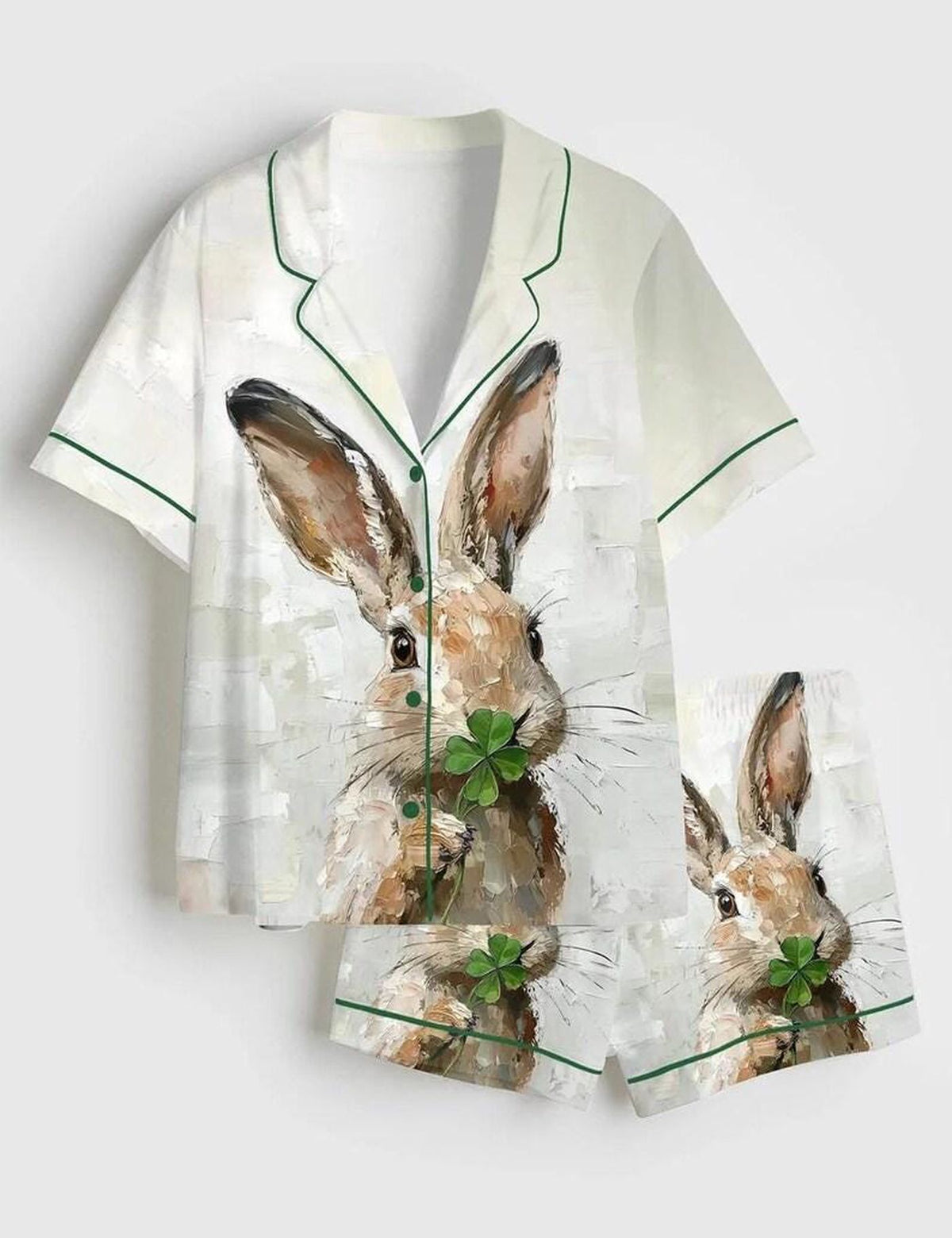 Bunny Pajama Set Women Rabbit Lover Cute Gift Her