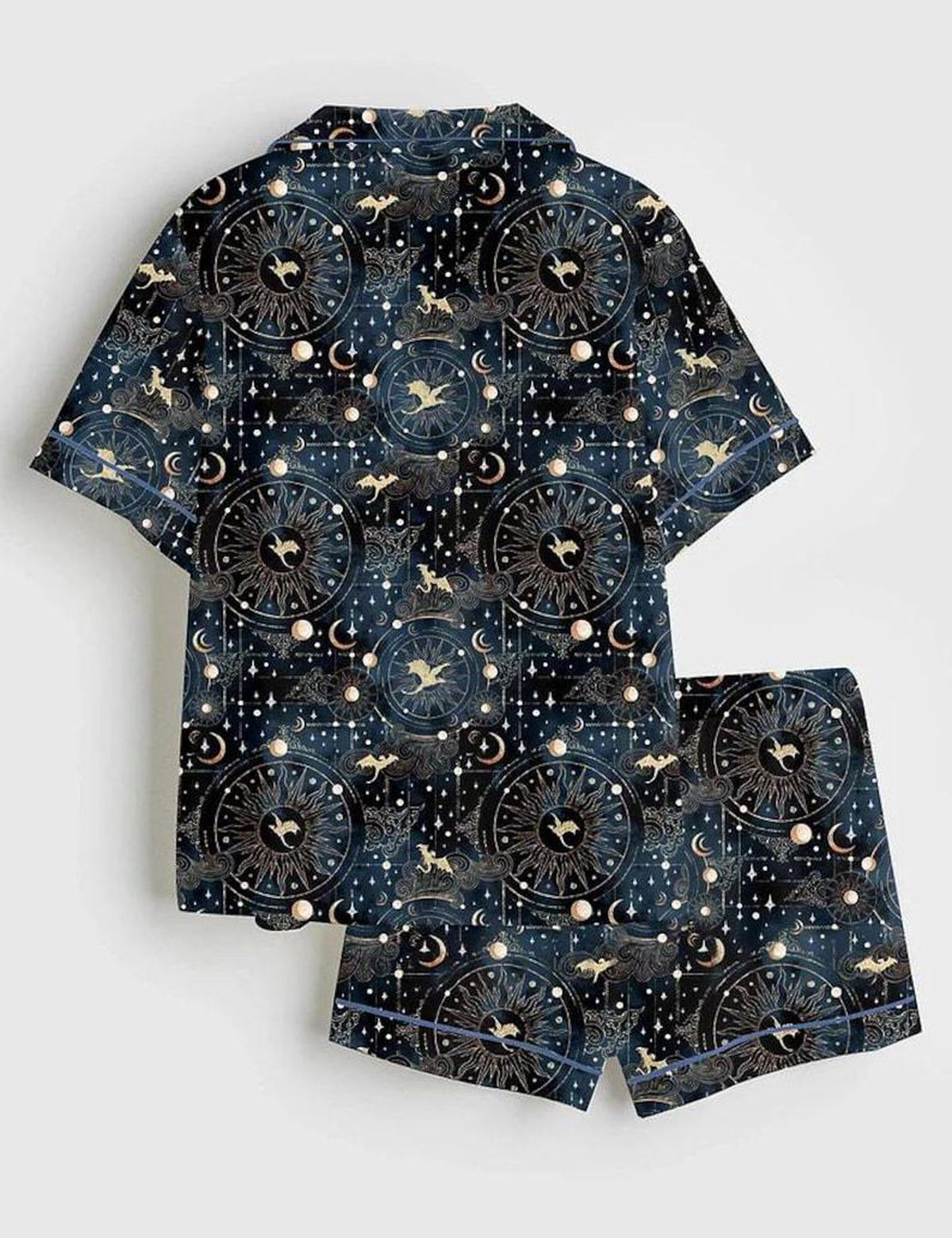 Celestial Moon Star Pajama Set Women Sleepwear Cosmic Lounge