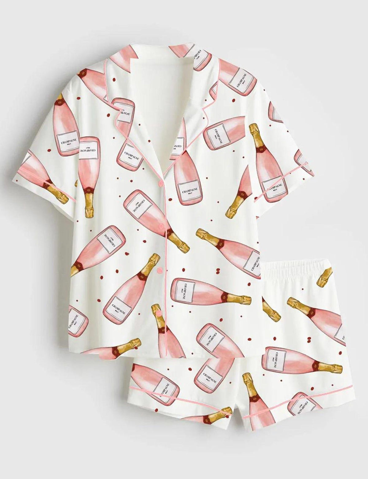 Champagne Pajama Set Women Pink Girls Trip Vacation Gift Her