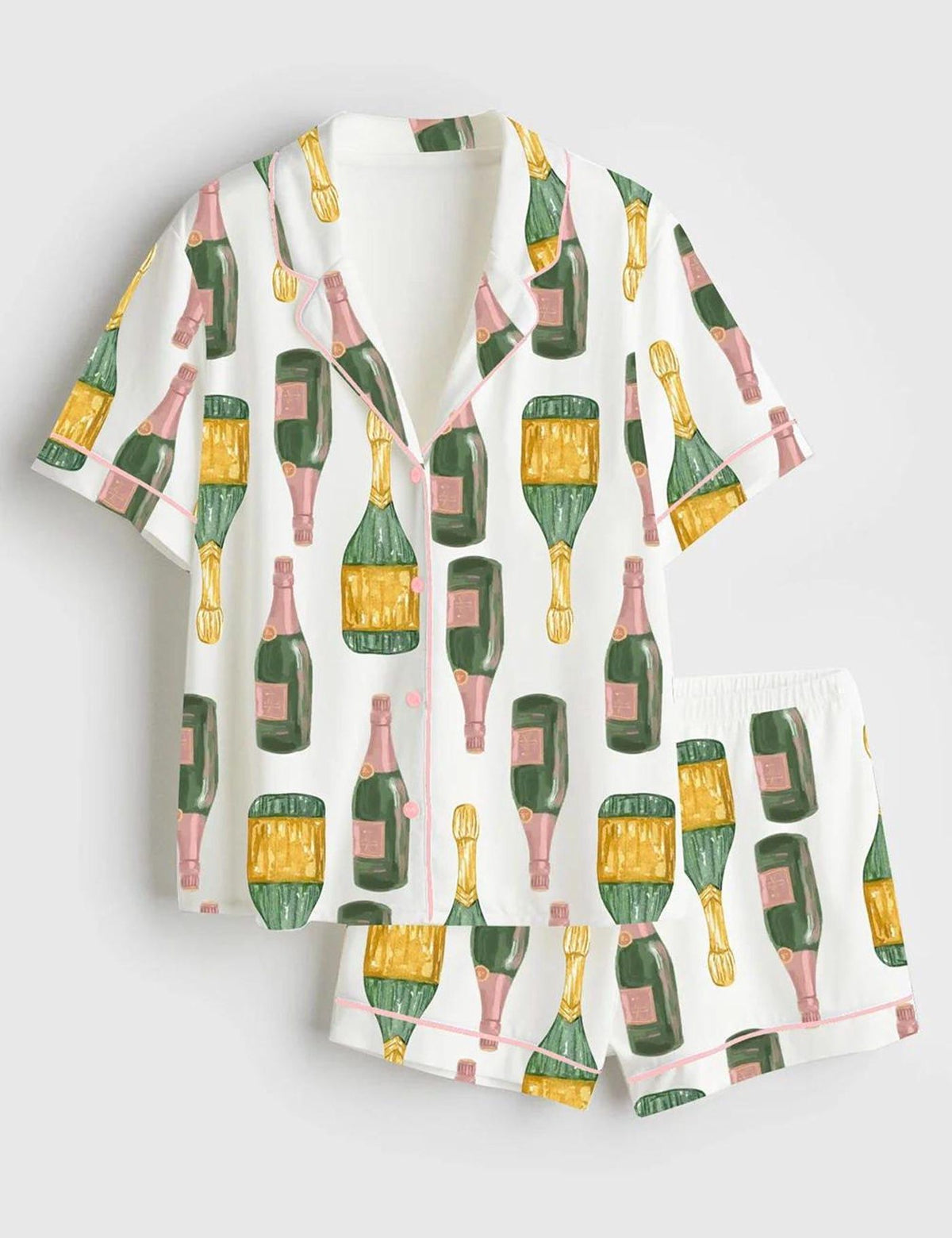 Champagne Bottle Pajama Set Women s Celebration Sleepwear