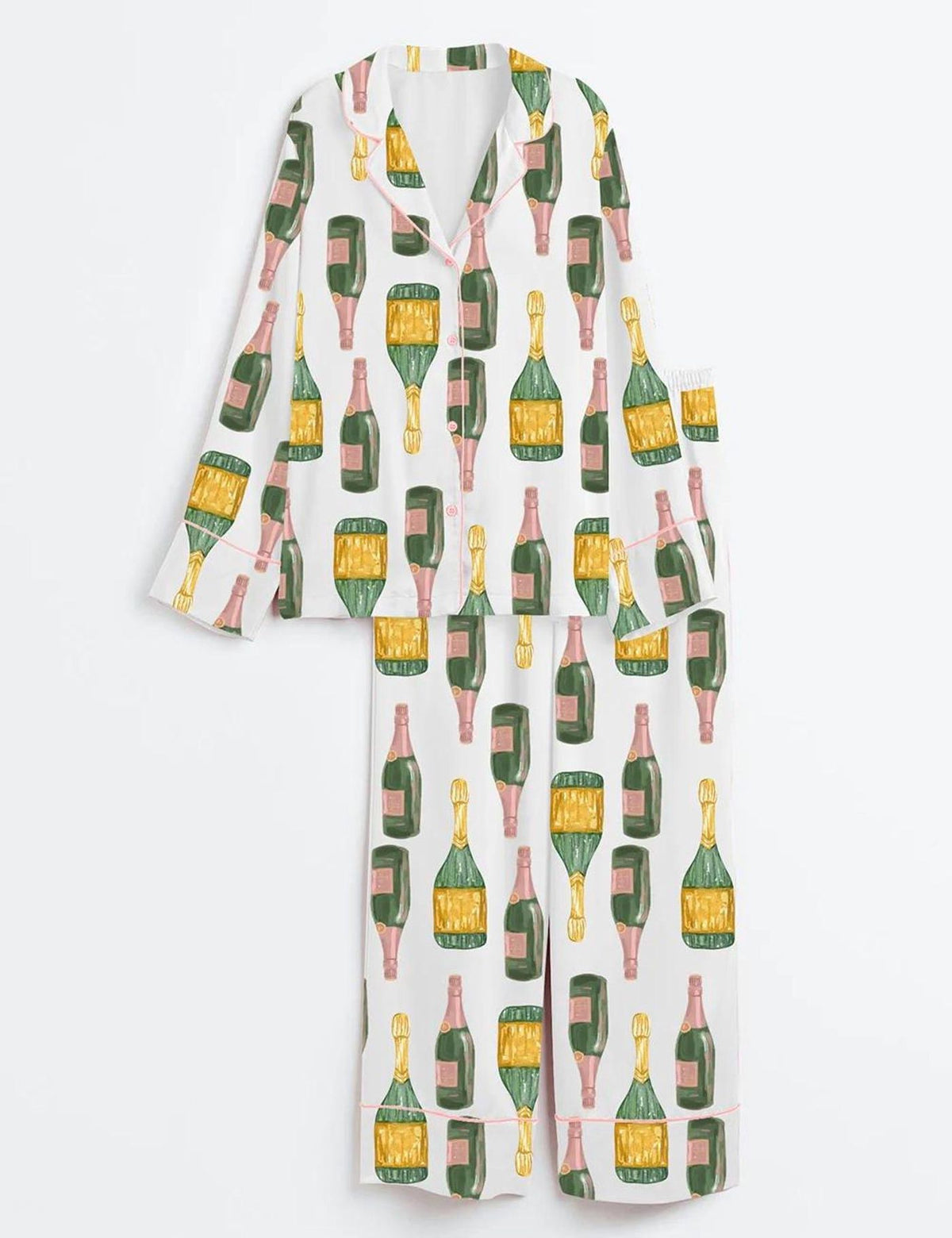 Champagne Bottle Pajama Set Women s Celebration Sleepwear