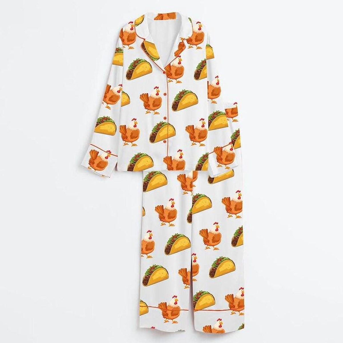 Chicken Taco Women s Pajama Set Funny Food Sleepwear Taco Lover Gift