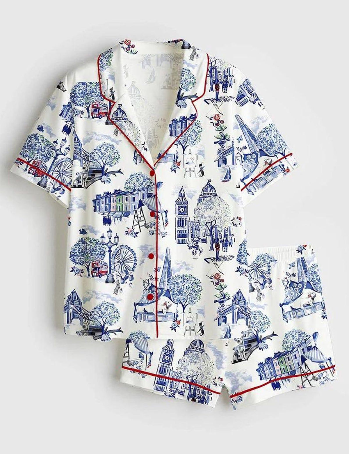 Christmas in London Pajama Set Women Xmas Gift
