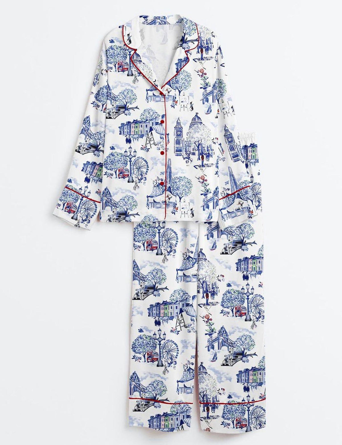 Christmas in London Pajama Set Women Xmas Gift