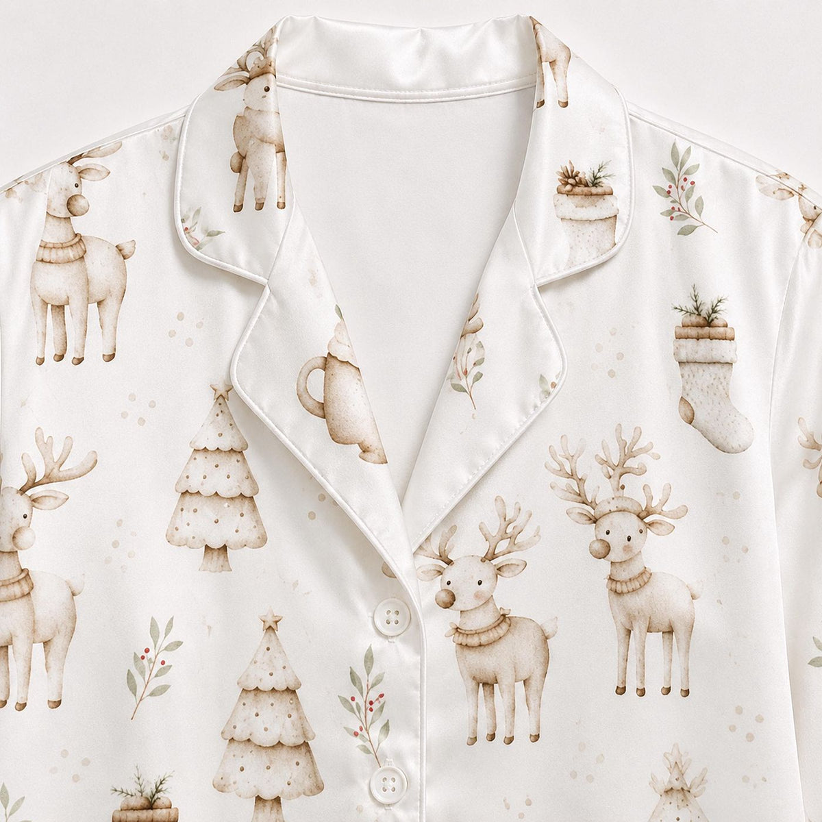 Christmas Starlight Satin Pajama Set - Magical Holiday Sleepwear & Cozy Lounge Set