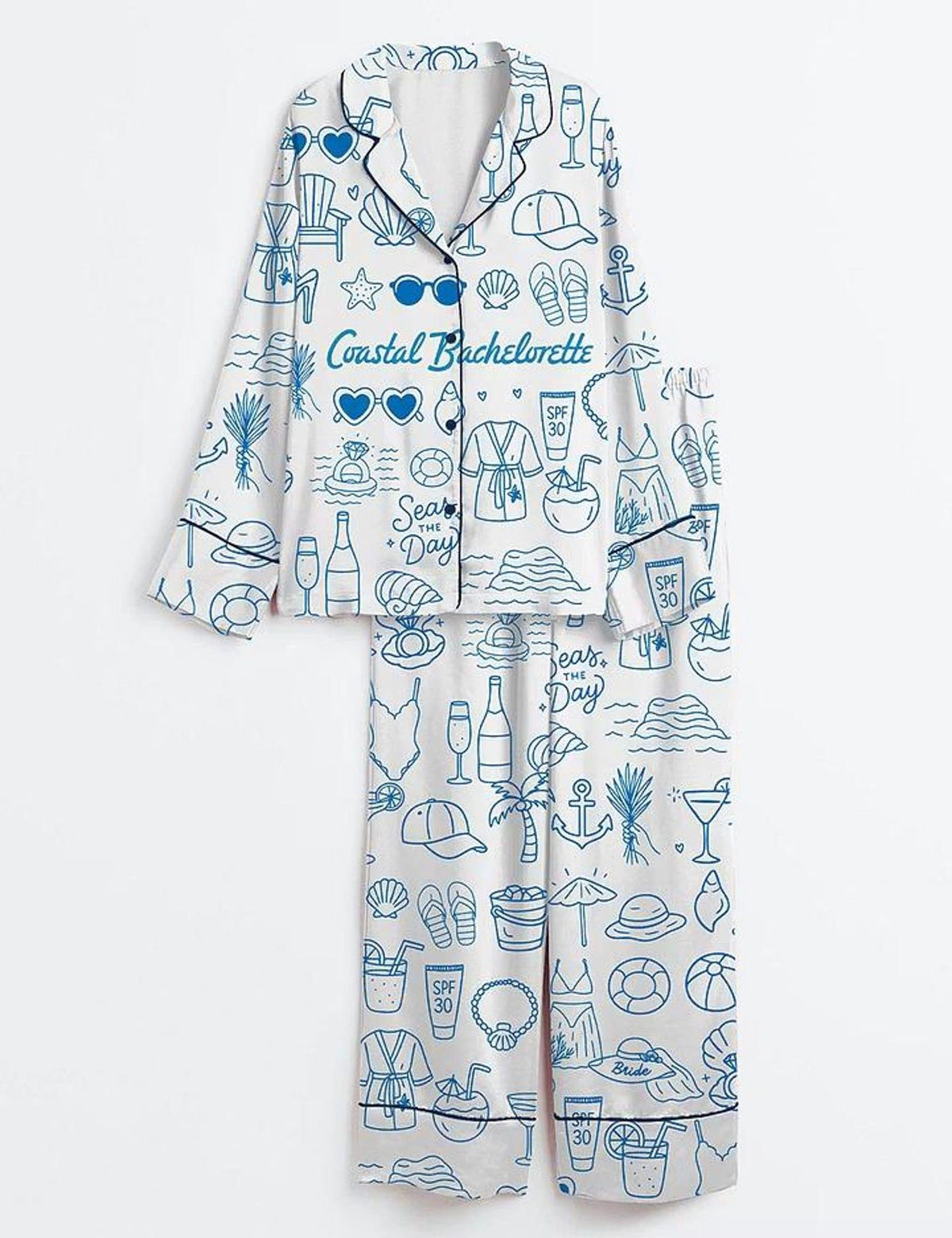 Coastal Bachelorette Pajama Set Bride Tribe Sleepwear
