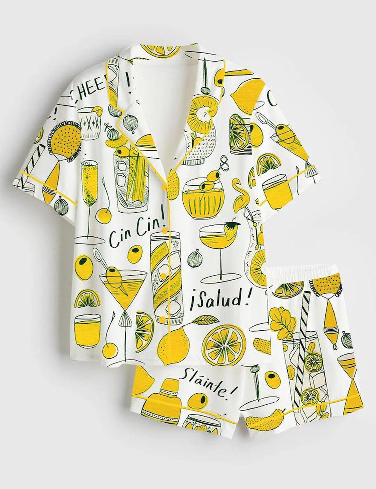 Lemon Cocktail Summer Pajama Set Women Beach Gift