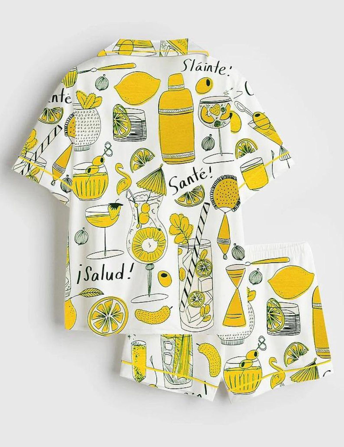 Lemon Cocktail Summer Pajama Set Women Beach Gift