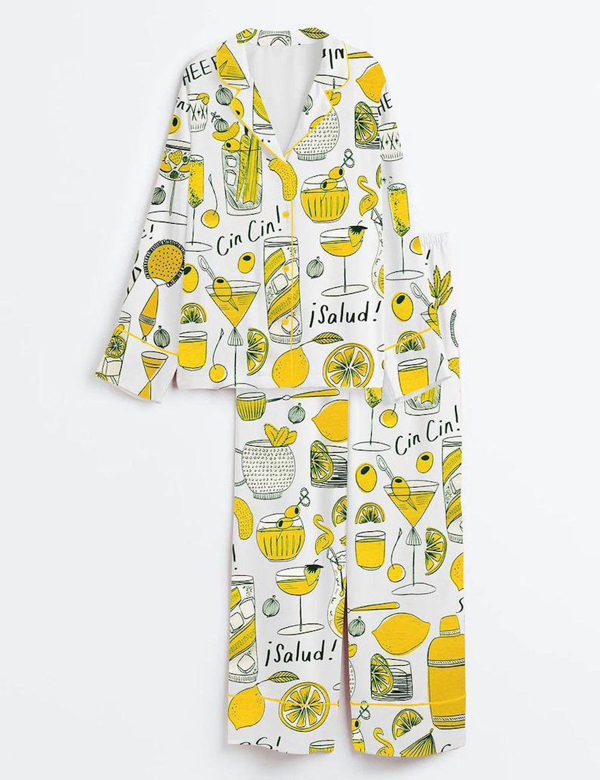 Lemon Cocktail Summer Pajama Set Women Beach Gift
