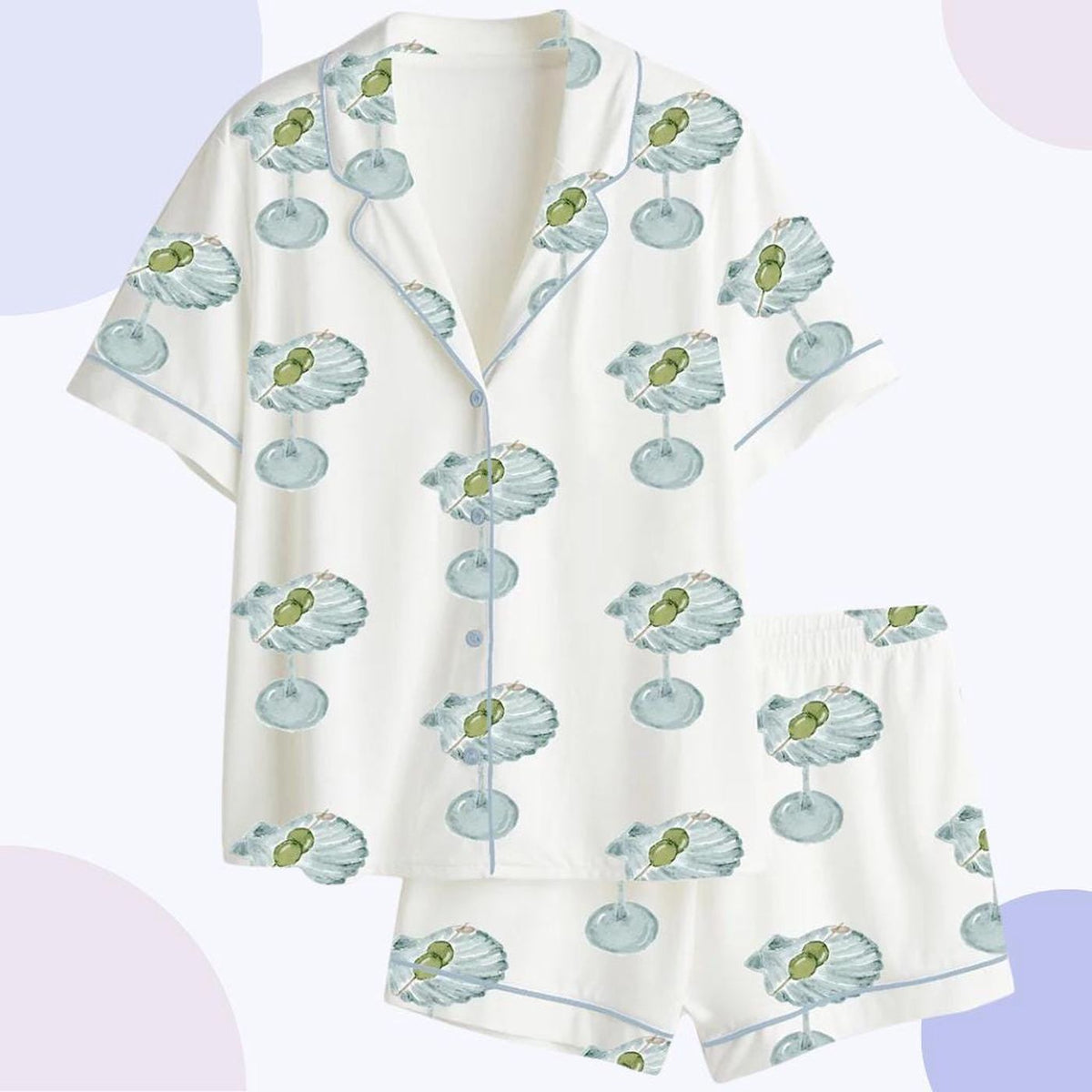Stylish Coffee Lover Pajamas for Women - Watercolor Moka Pot & Chemex Print