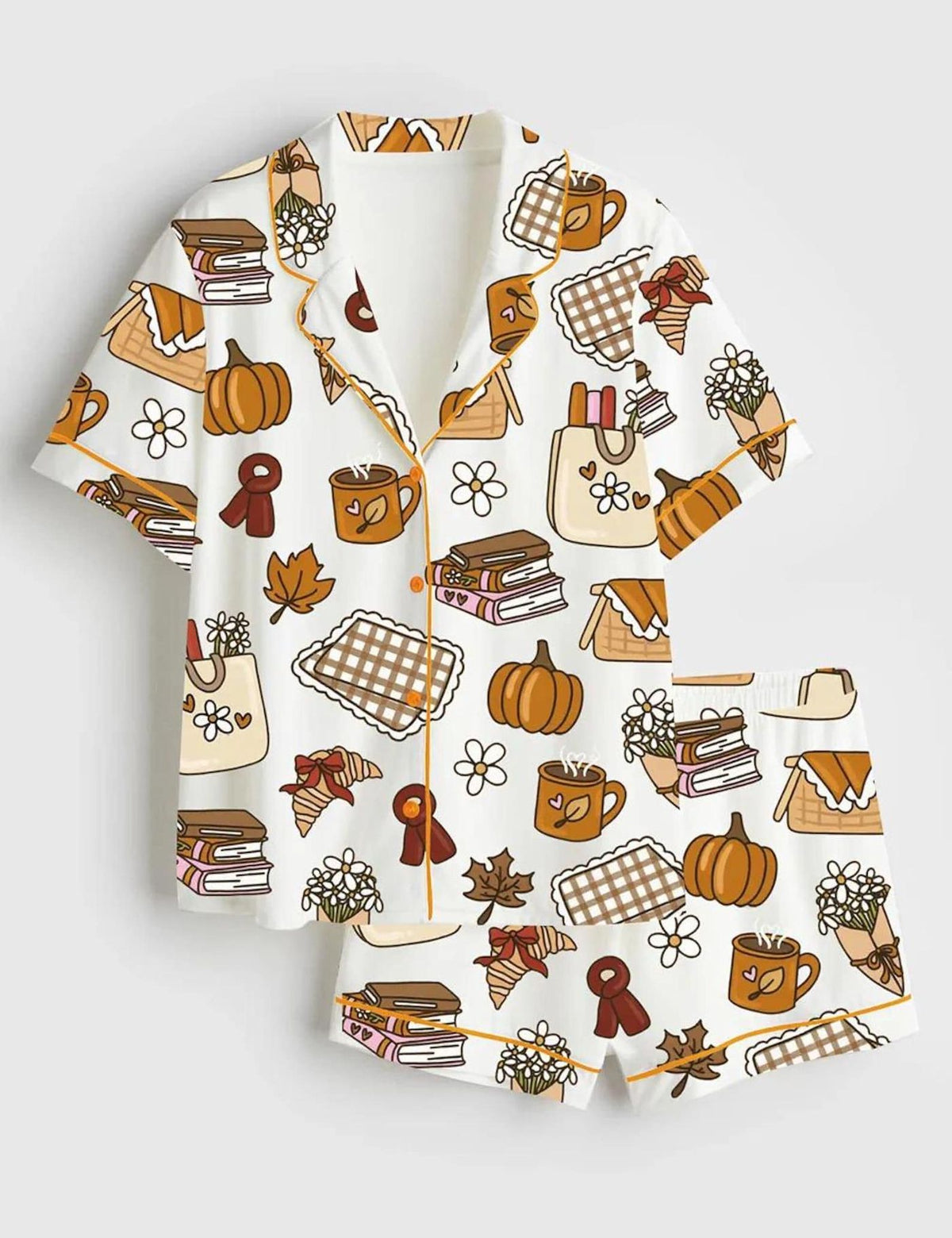 Cozy Fall Pumpkin Spice Women s Pajama Set