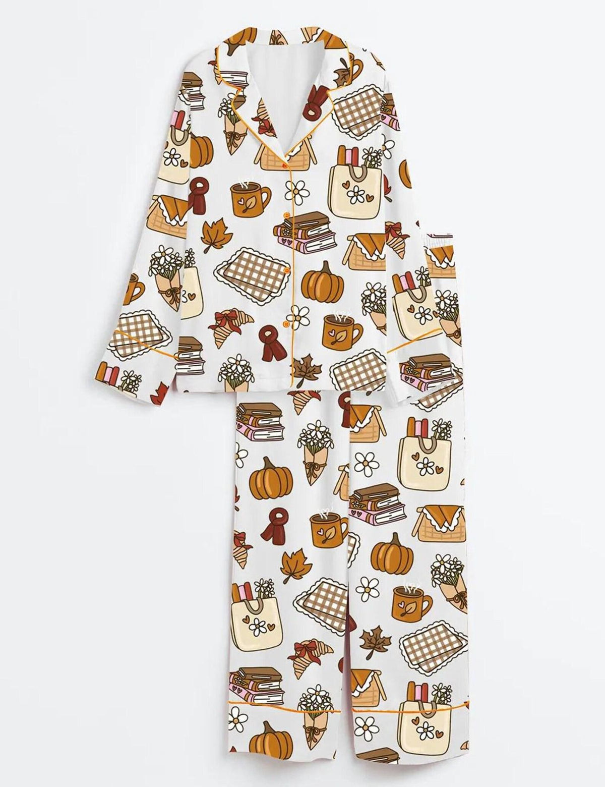 Cozy Fall Pumpkin Spice Women s Pajama Set