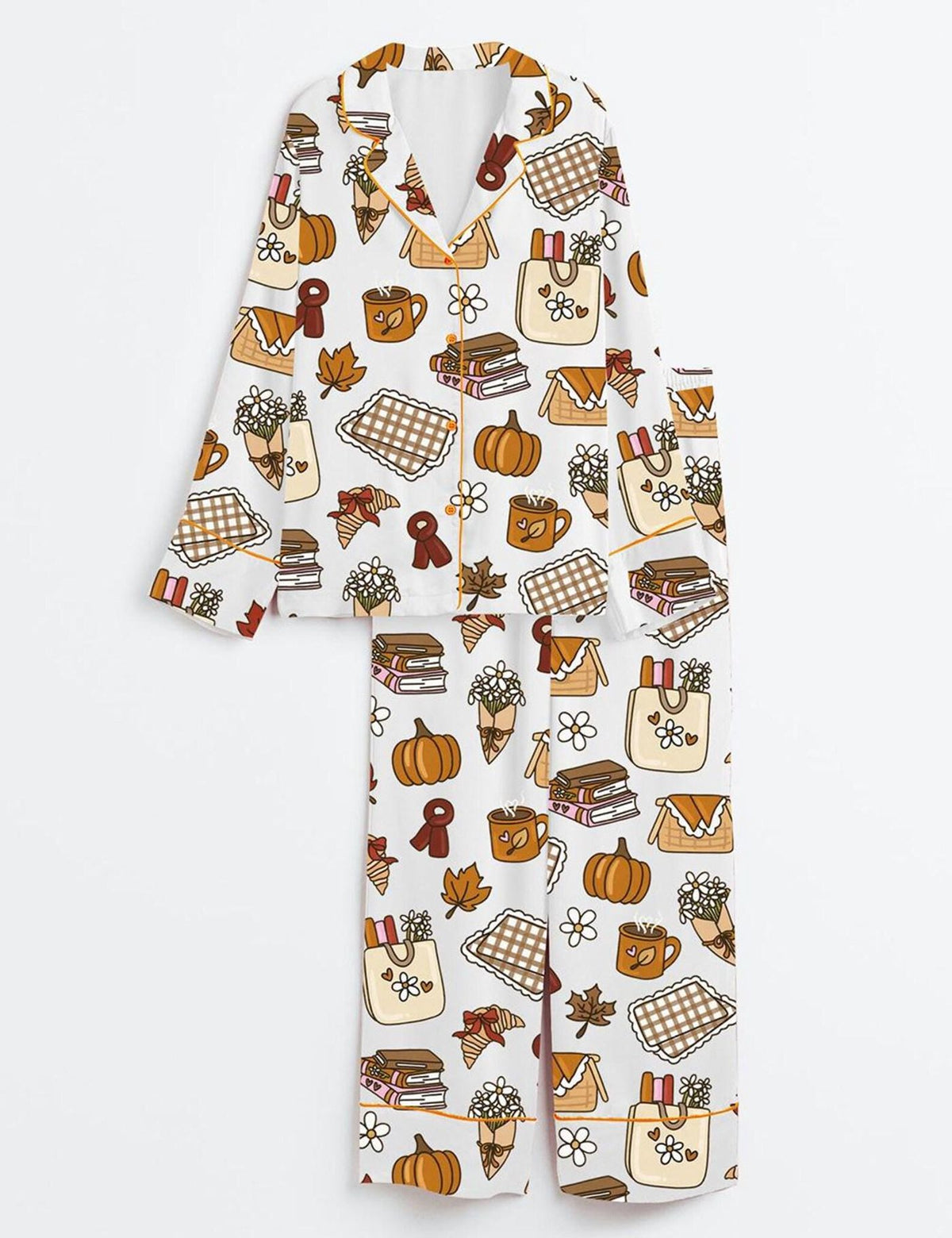 Cozy Fall Pumpkin Spice Women s Pajama Set