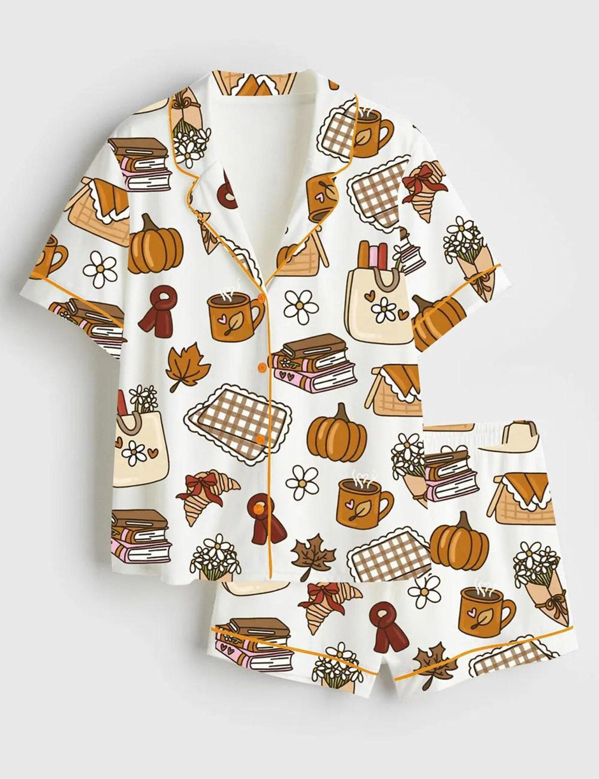 Cozy Fall Pumpkin Spice Women s Pajama Set