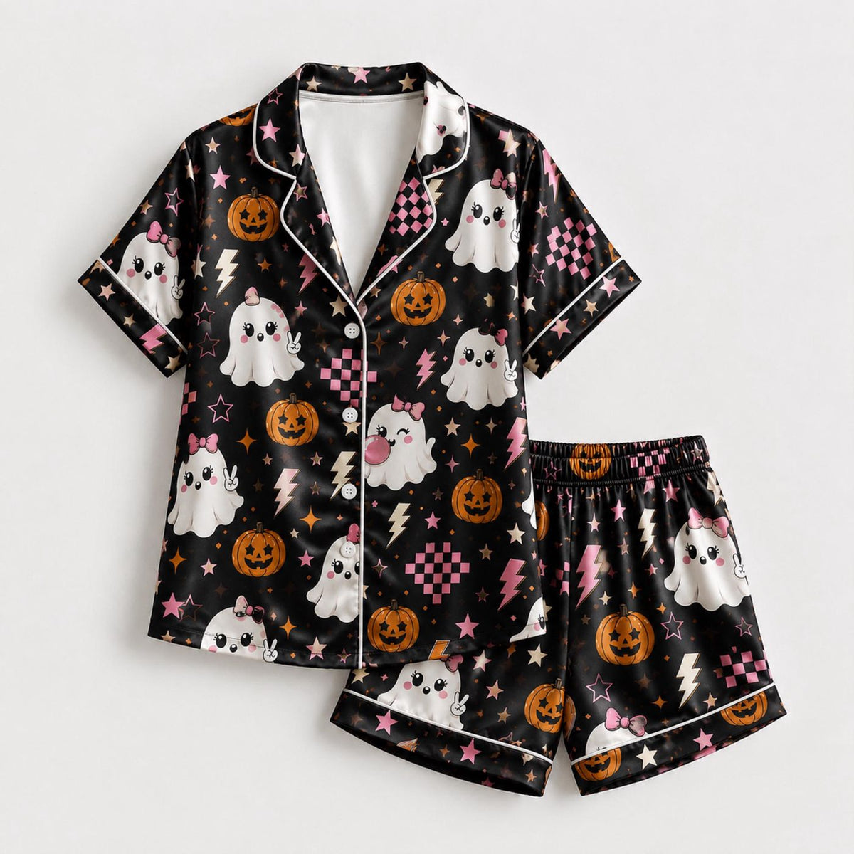 Spooky Season Loungewear Set: Cozy Halloween Motifs for October Nights