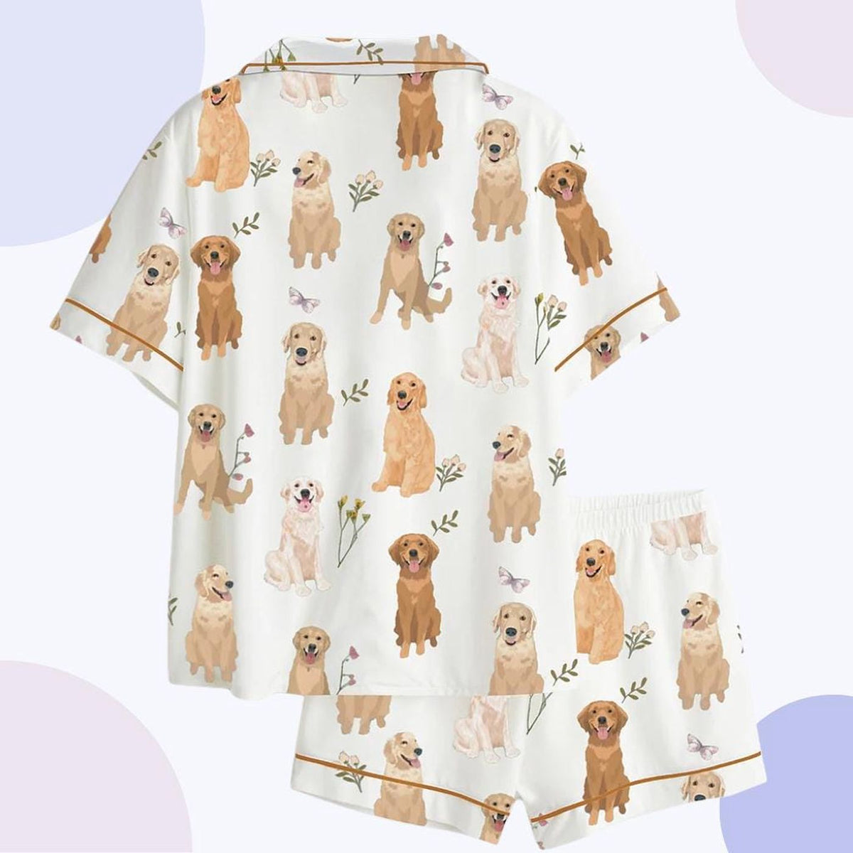 Golden Retriever Custom Pajama Set: Cozy Dog Mom Sleepwear