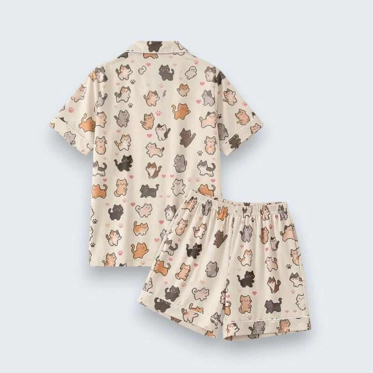 Cute Cat Women s Pajama Set Summer Gift Cat Lover