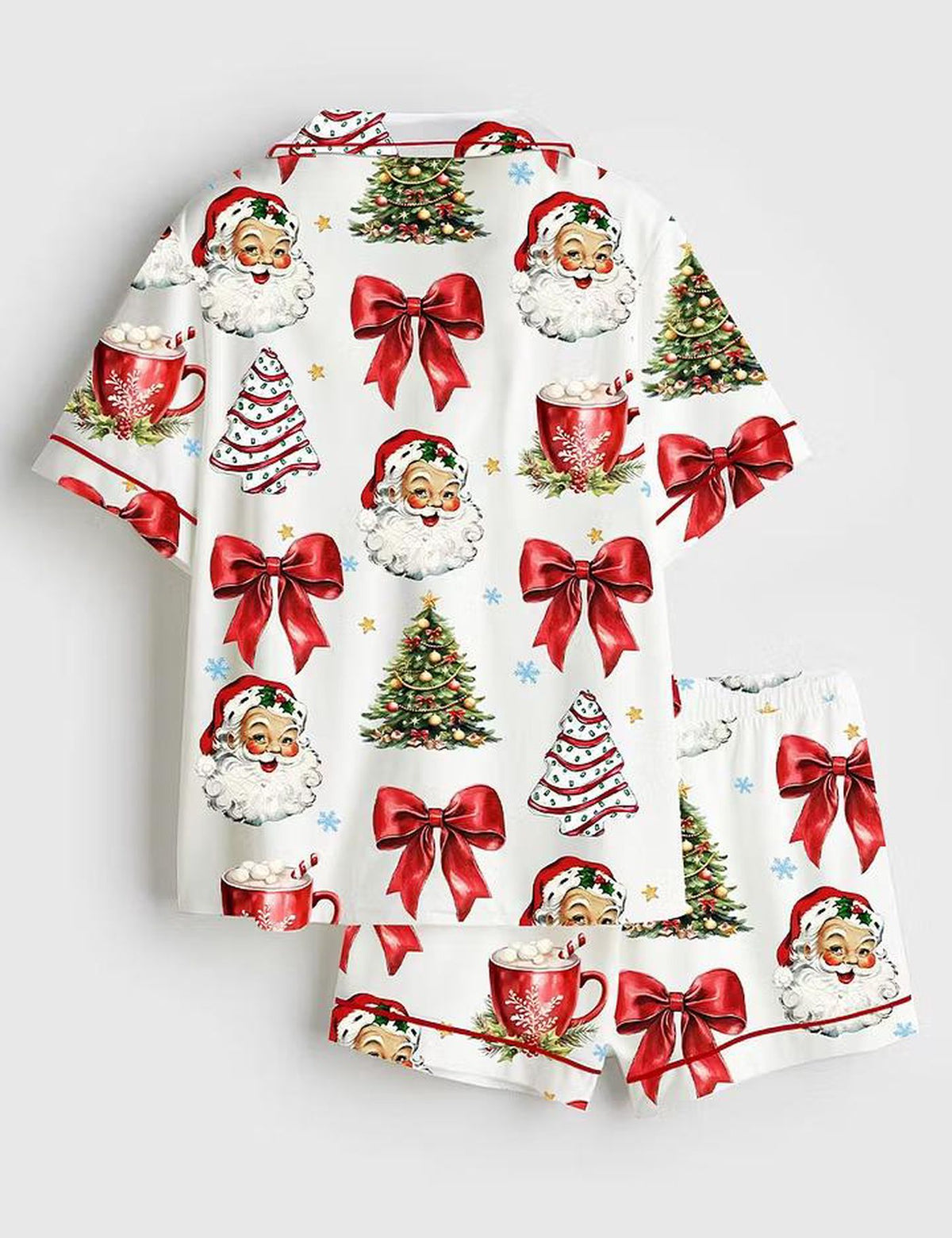 Cute Coquette Retro Christmas Satin Pajamas: Festive Holiday Loungewear Gifts