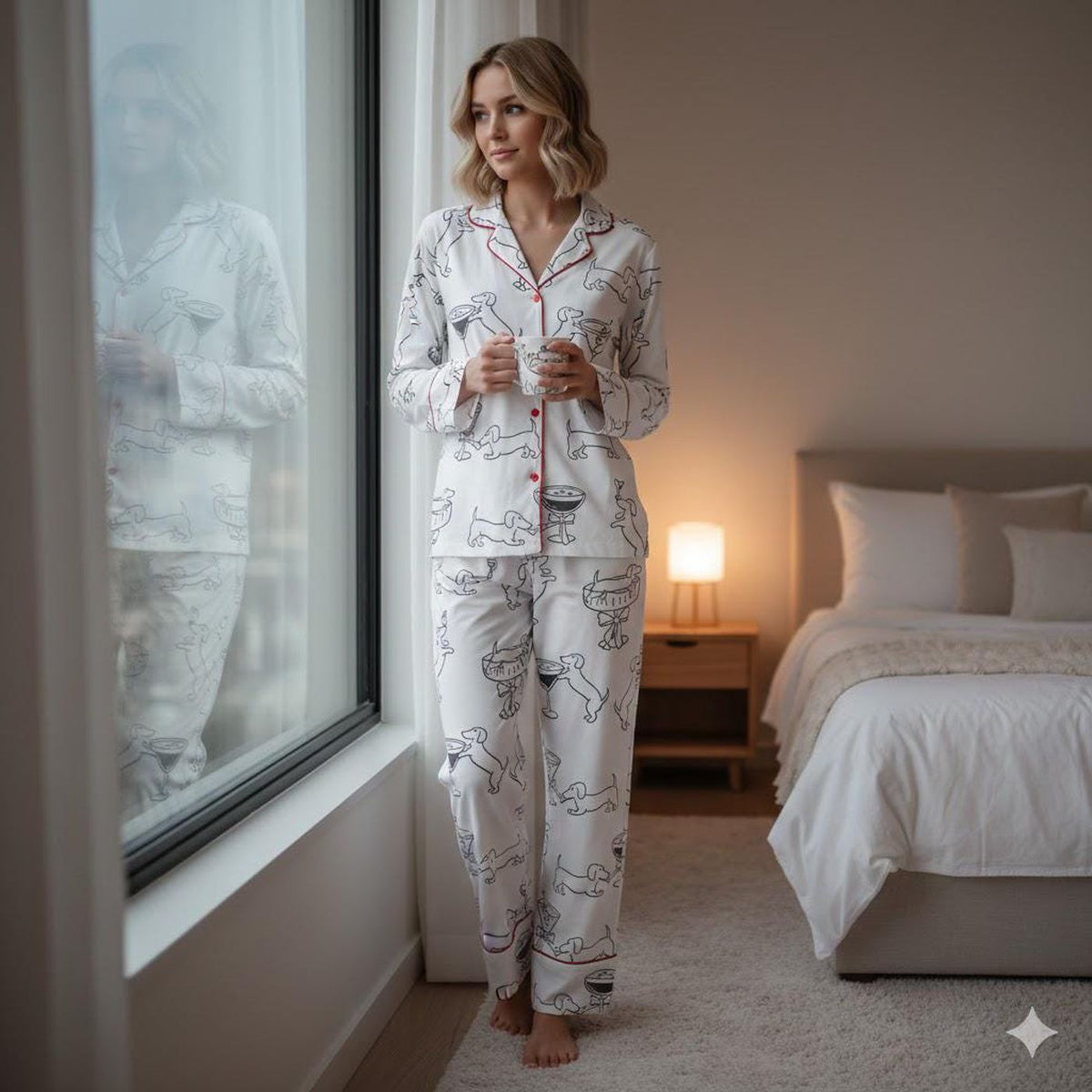 Dachshund Martini Print Pajamas: Stylish Sleepwear for Dog Lovers