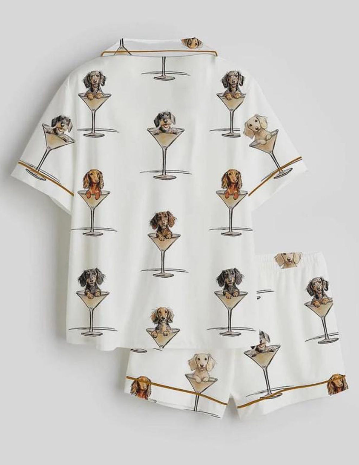 Dachshund Pajamas Set: Dog Martini Sleepwear - Perfect Gift for Wiener Dog Lovers