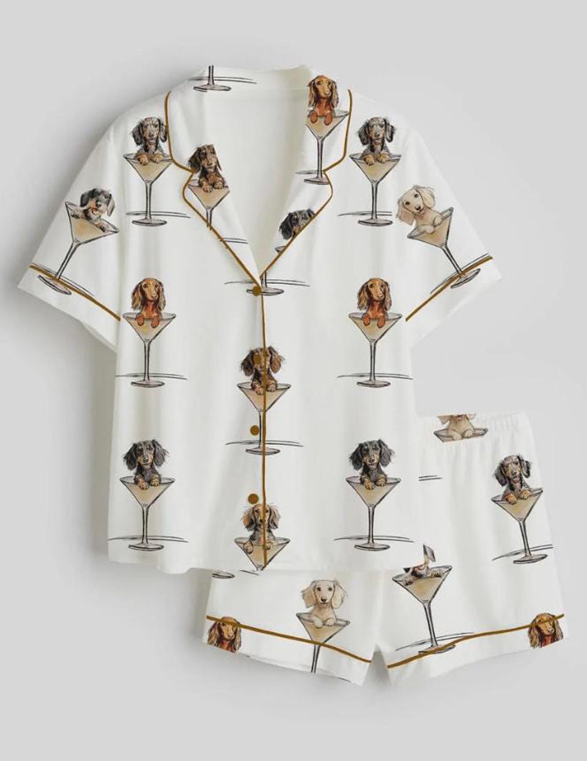 Dachshund Pajamas Set: Dog Martini Sleepwear - Perfect Gift for Wiener Dog Lovers