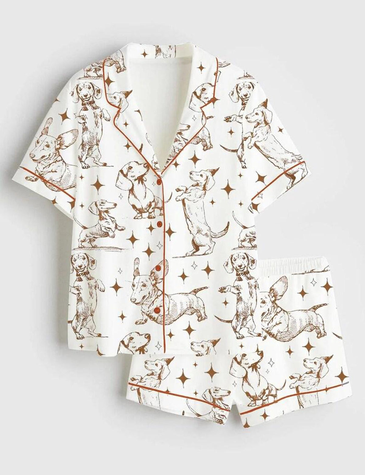 Dachshund Women s Pajama Set Wiener Dog Print Sleepwear Gift