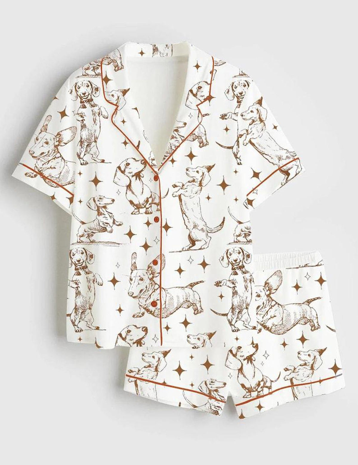 Dachshund Women s Pajama Set Wiener Dog Print Sleepwear Gift
