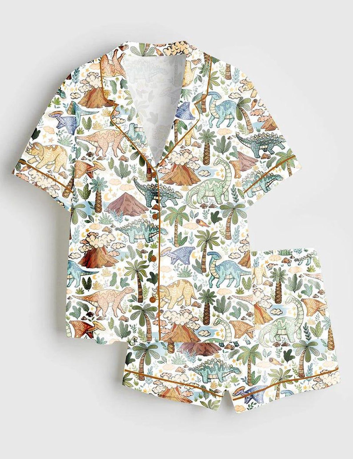 Dinosaur Pajama Set Women Cute Dino Sleepwear Summer PJ