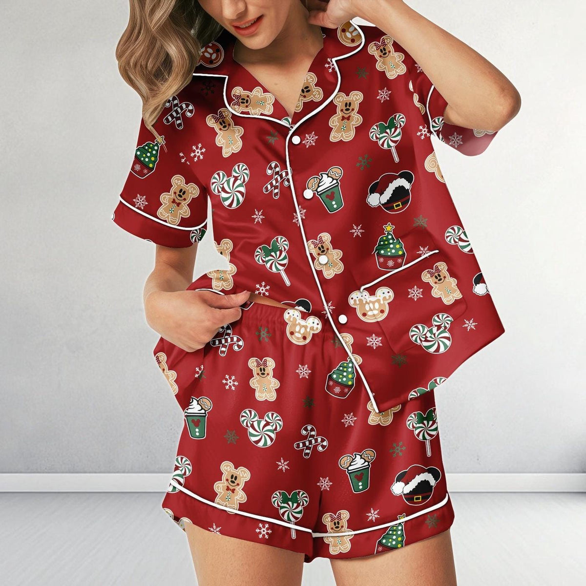 Disney Christmas Gingerbread Friends Pajama Set Kids Holiday Sleepwear