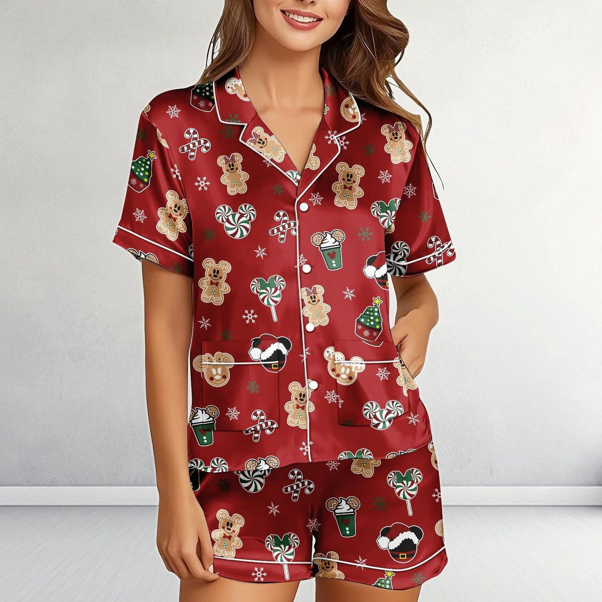 Disney Christmas Gingerbread Friends Pajama Set Kids Holiday Sleepwear